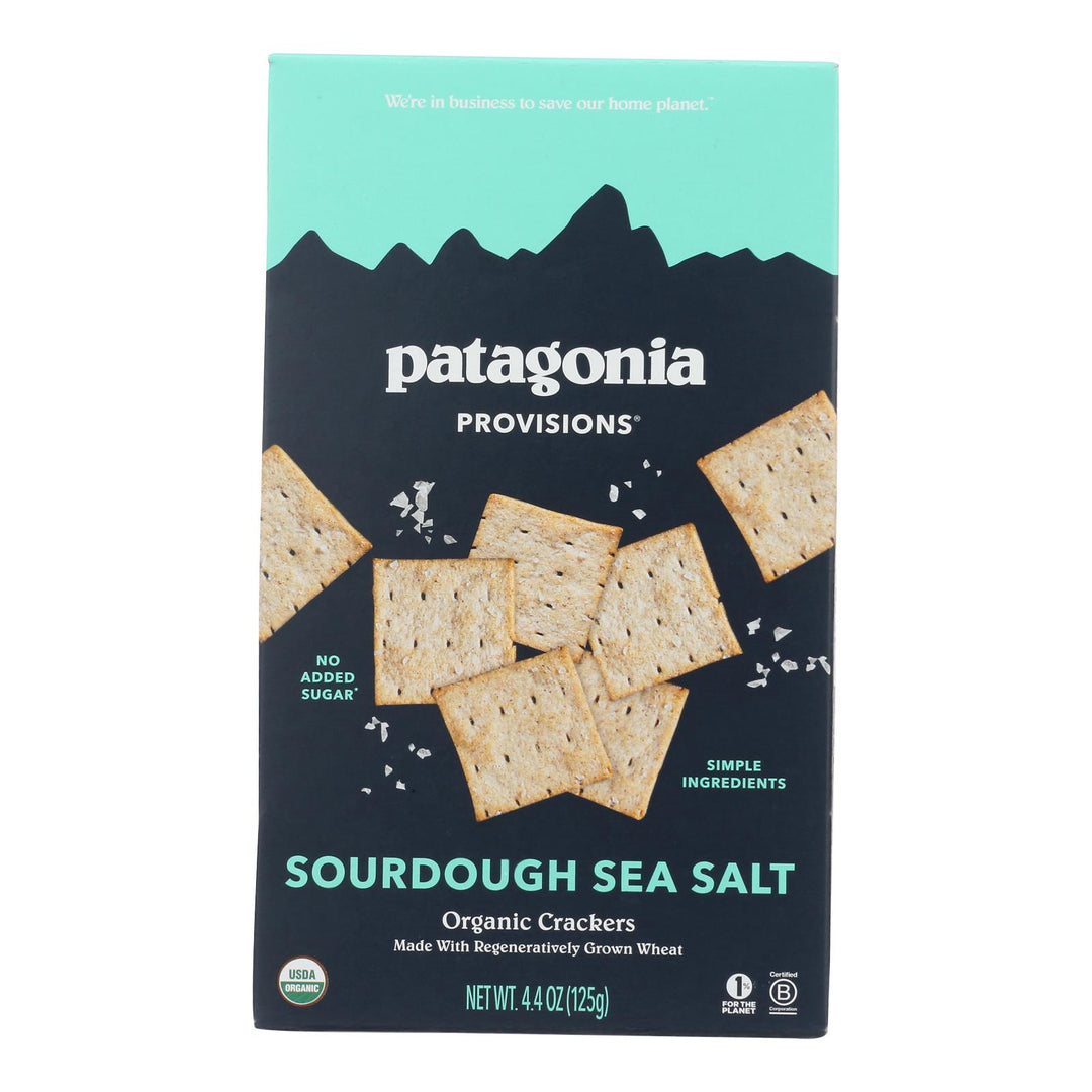 Patagonia Provisions - Crackers Organic Sourdough Sea Salt - Case Of 6 - 4.4 Ounces - Maras Green
